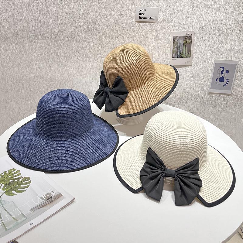 Women's Straw Hat Summer Sun Hat Beach Vacation Large Eave Face Shading Sun Hat Sun Protection Grass Woven Hat
