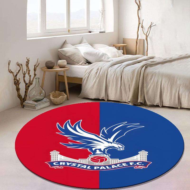 Customizable Crystal Palace F.C Round Non-Slip Carpet - Ideal for Garden, Picnic, Office, Perfect for Decoration, Suitable For All Seasons