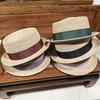 Chapéu Porkpie Clássico chapéu porkpie de palha para homens mulheres chapéu aba reta fedora chapéu de sol de ráfia verão trilby chapéu de jazz chapéu de feltro vintage