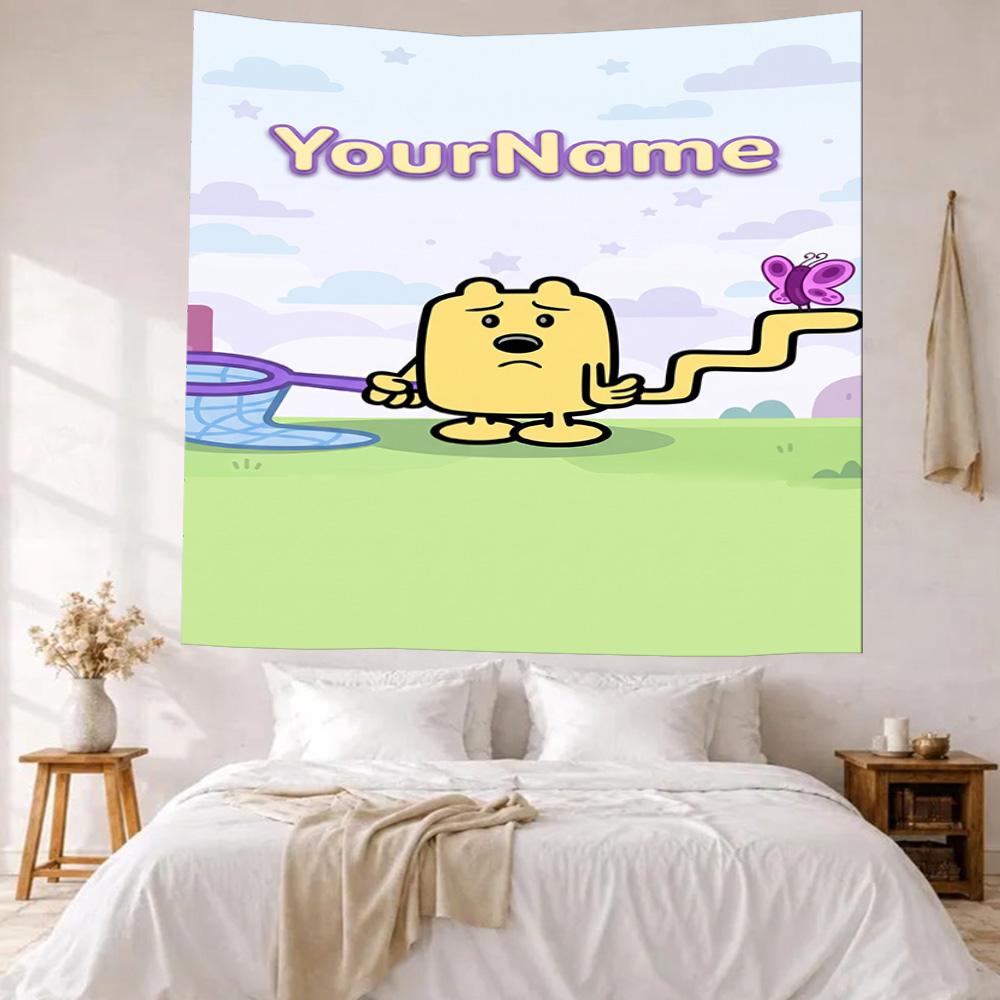 Wow Wow Wubbzy Individuell mit Ihrem Namen Wanddekoration Wandteppich Kunst Für Haustier-Gedenken Geburtstag Hochzeitsfeier Kulisse Familiengeschenk