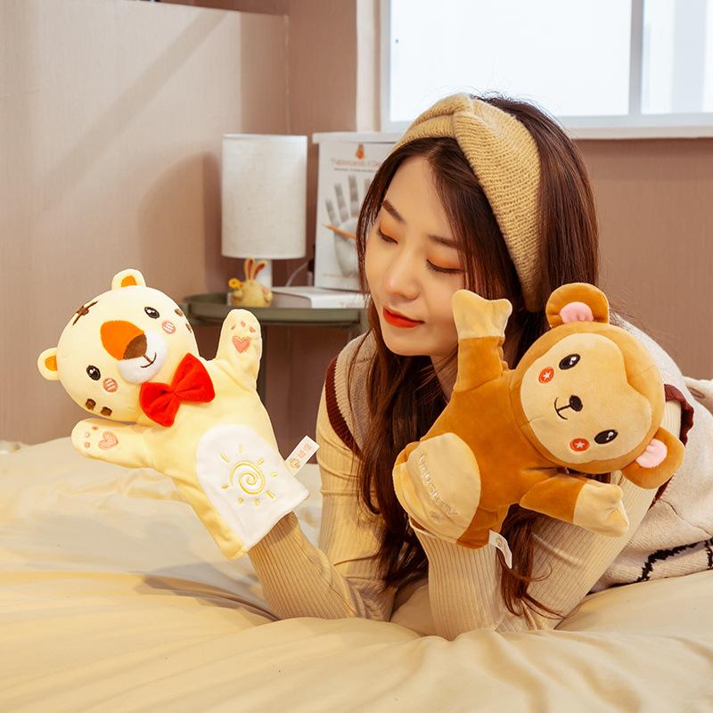 Cartoon Hand Puppet Cute Tease Baby Child Zoo Plush Animal Hand Glove Puppet Finger Sack Stuffed Doll Funny Kids Birthday Gift