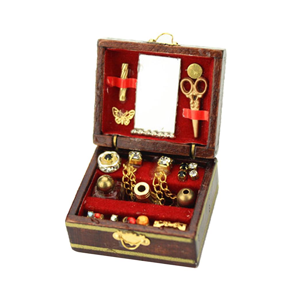 1/12 Scale Doll House Woooden Jewel Box Model Boys Gift