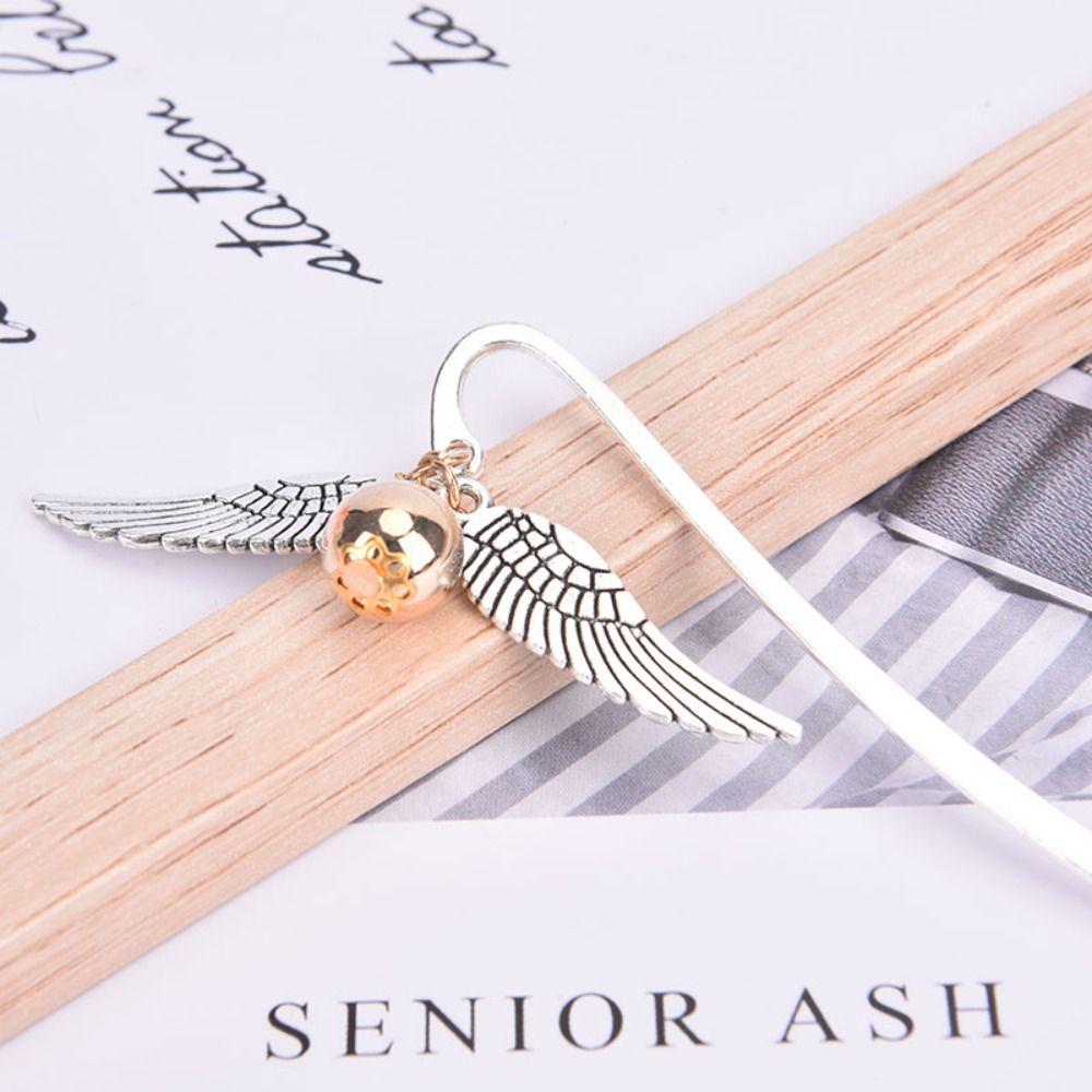 With Wings Ball Pendant Book Page Markers Metal Book Clips Creative Pagination Mark  School Office