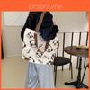 Street Fashion Panda Canvas Tote Bag With Cartoon Print For Daily Use