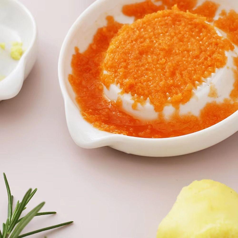 Round Garlic Shredding Plate Manual Porcelain Carrot Grinding Dish Fruit Puree