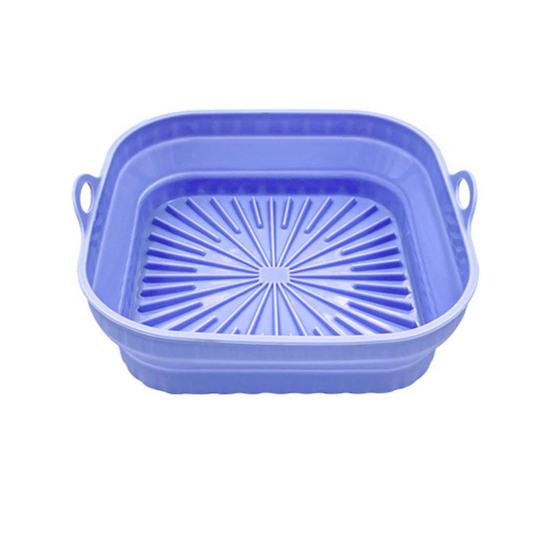 Foldable Air Fryer Silicone Liners Reusable Air Fryer Basket Round/Square Oven Baking Tray for Air Fryer Oven Accessories