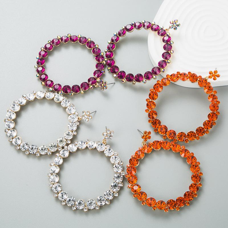 

Женские серьги-капли в стиле ретро, ​​серьги-подвески из титанового стального сплава, акриловые красочные хрустальные большие круглые геометрические украшения для ушей OneSize фиолетовый