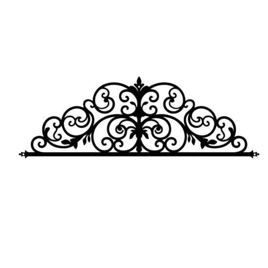Modern Iron Wall Sculpture Metal Scroll Art, Black Decor, 2D for Ready To Hang Art Living Room, Elegant Home Decor Hallway Front Porch Bedroom