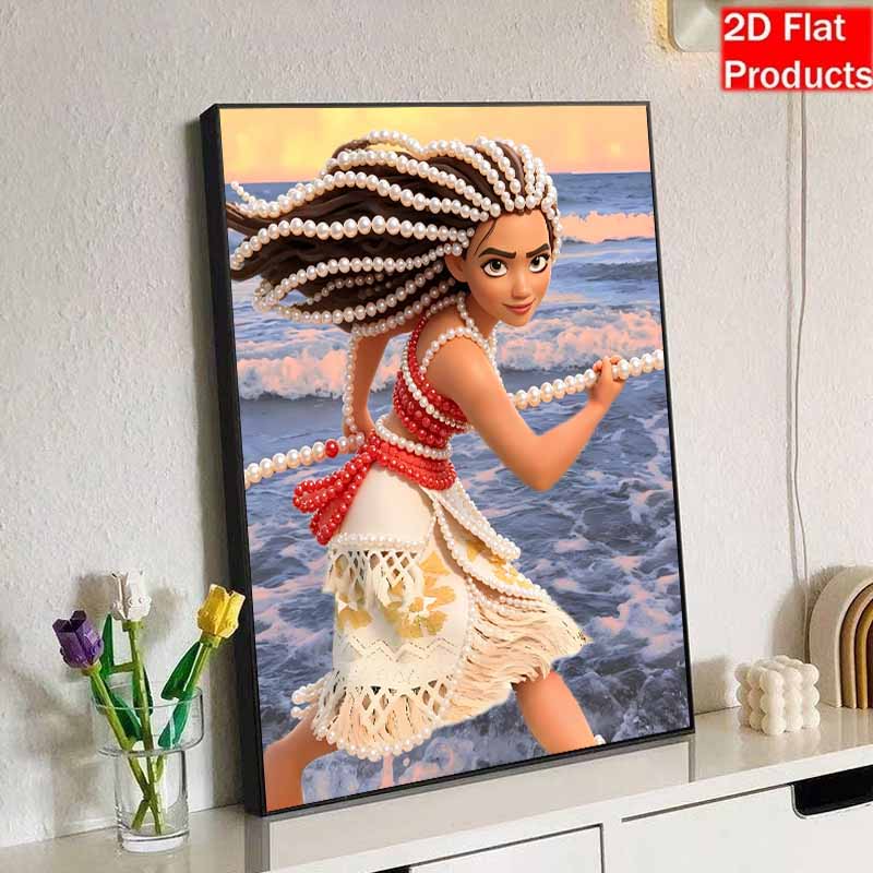 Disney Moana Creative Pearl Art Kit 5D DIY Pearl Embroidery Mosaic Cross-Stitch Kit for Home Decor