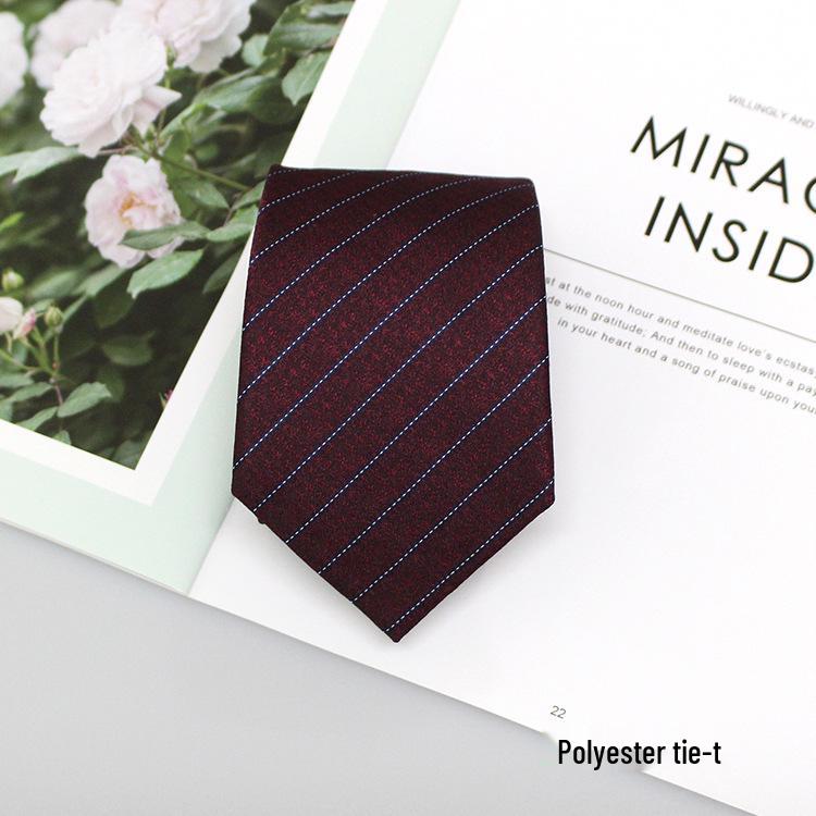 2024 Men's Jacquard Polyester Silk Tie - Floral and Stripe Design