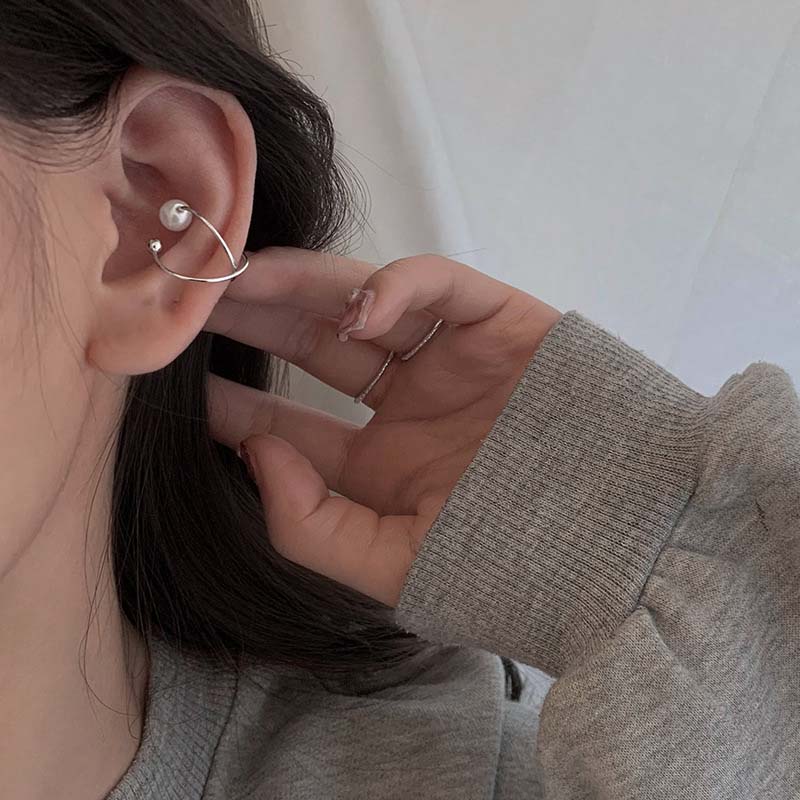 New Vintage C-Shaped Ear Cuff Non Pierced Clip Earring for Women Girl Trendy Punk Pearl Cuffs Wedding Jewelry Accessories