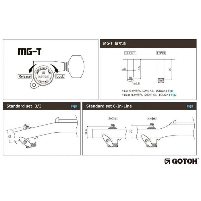 GOTOH SG301-MG-T-01-L3R3-C Guitar Tuning Machines Chrome 05202CYTX/D
