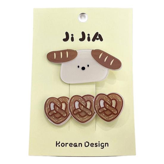 

2/3Pcs Girl Hairpins Cats Puppies Rabbits Bread Pattern Hair Clips Smooth Edges Side Bang Hair Pins Hair Accessories F