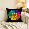 Takashi Murakami Flower Sunflower Square Double-Sided printed Pillow Case Bedroom Bedside Pillow Sofa Cushion Cover
