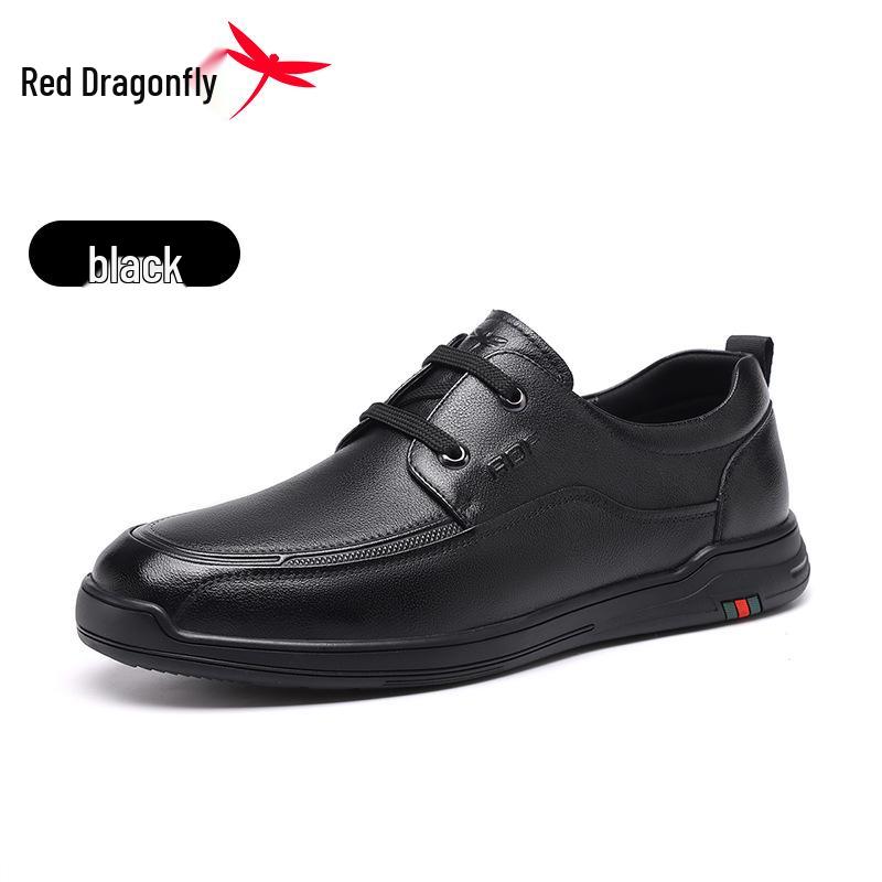 Red Dragonfly Men s Waterproof Leather Casual Shoes - Spring New Arrival 44 чёрный