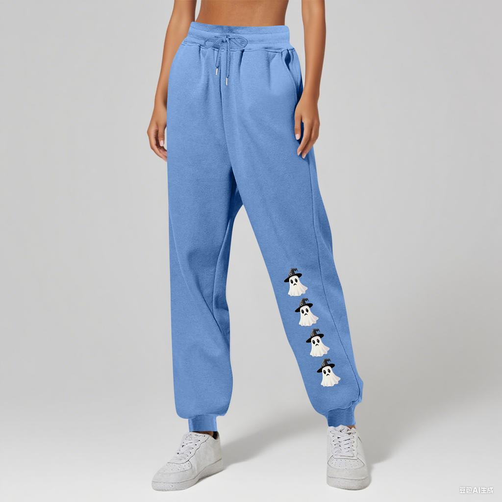 Ladies' Printed Unisex Casual Pocket Drawstring  Pants