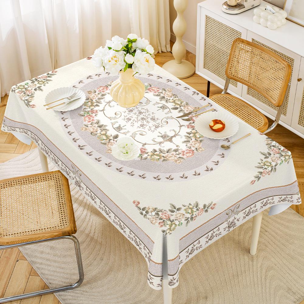 Central Asian Russian PVC Dining Tablecloth, Oil & Scald-Proof, Wash-Free, for Rectangular Tables.