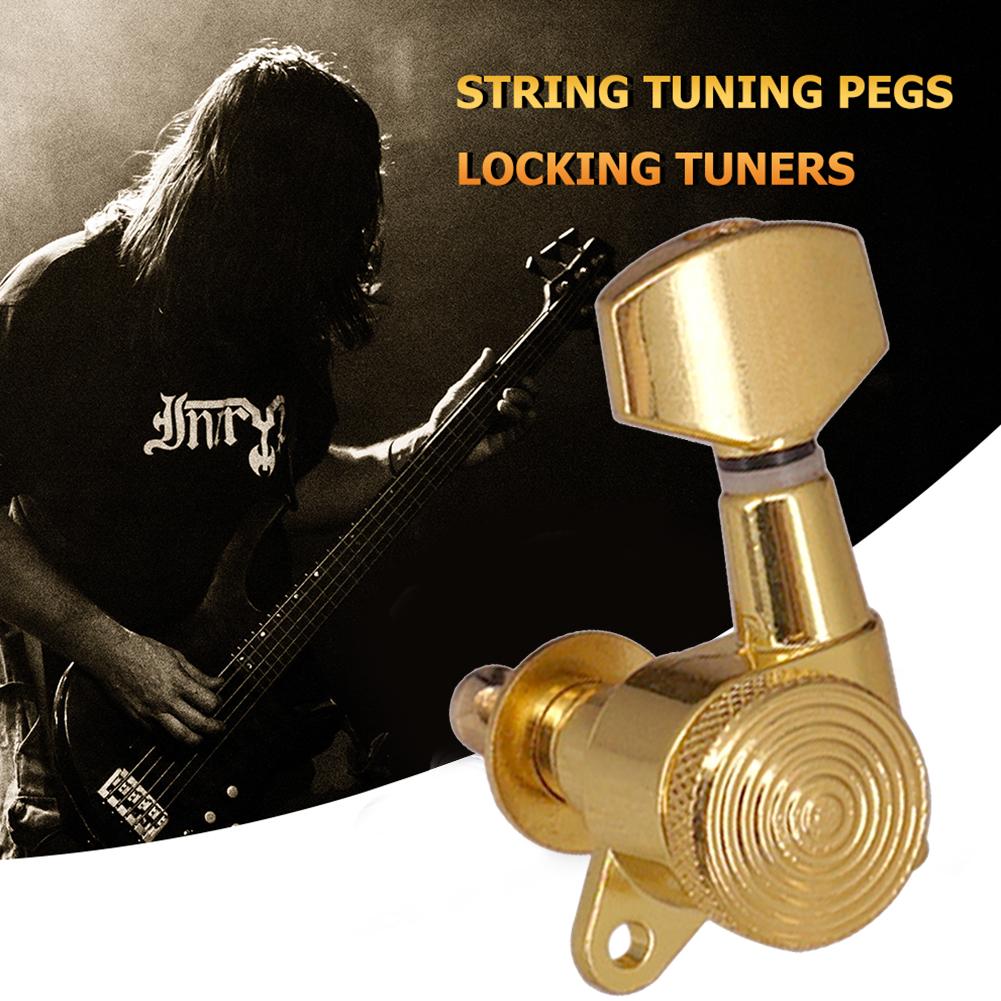 6pcs 6L String Tuning Pegs Locking Tuners Keys Machine Heads for Acoustic Guitar Musical Instruments Replacmeent Parts