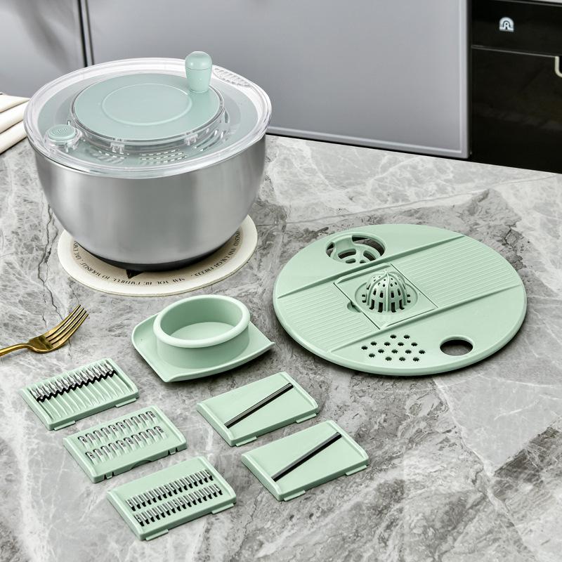 Multifunctional Vegetable Cutter & Salad Spinner with Large Capacity