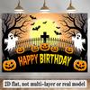 Party Backdrop Halloween Flat Banners Pumpkin Ghost Cross Graveyard Celebrations Wedding Event Photo Background Front Door Decor
