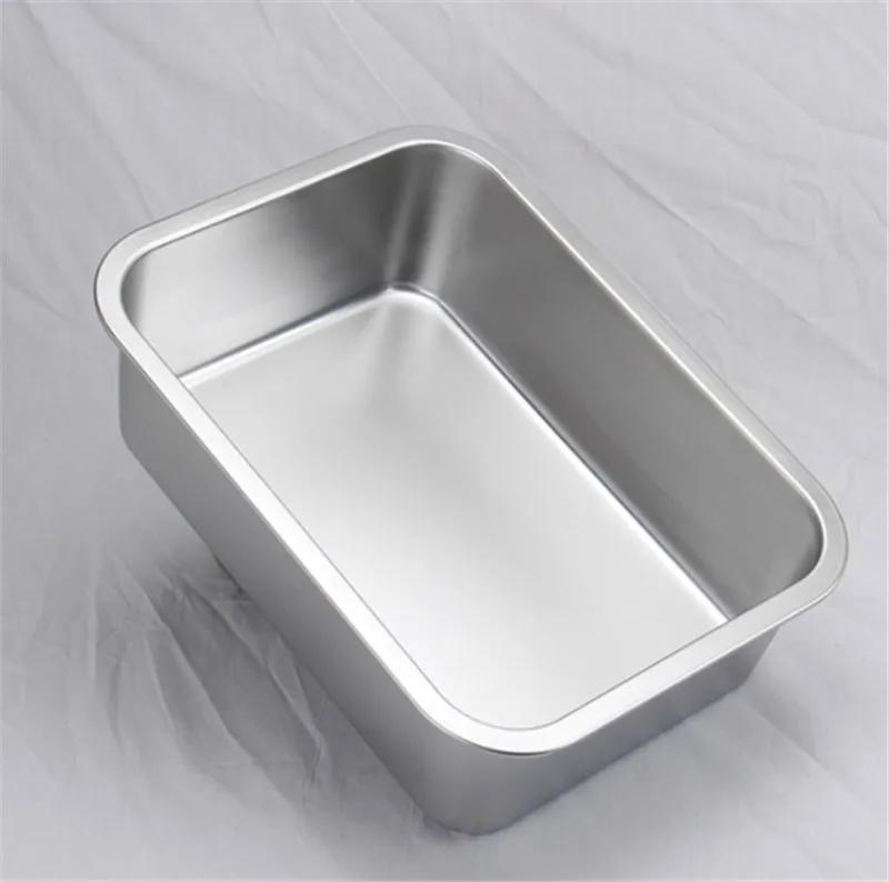 Square 304 Stainless Steel Circular Hole Rectangle Vegetable Fruit Washing Kitchen Utensil Colander Kitchen Sink Wash Basket