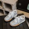 Leather new mesh little white shoes women's summer versatile woven casual shoes niche design board shoes tide