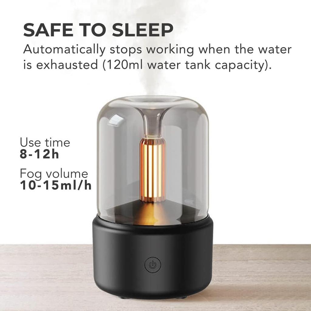 HELLARO Essential Oil Diffuser 100ml Aromatherapy Oil Diffuser Ultrasonic Cool Mist Diffuser with Waterless Auto Shut-Off Protection (Black)