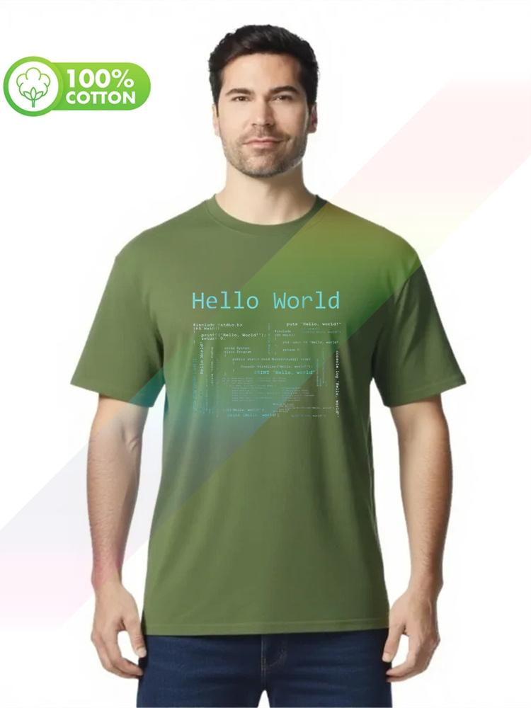 100 Cotton Round Neck Heavy Weight Unisexs Tshirt Brand Unisex Shirt Hello World Computer Programming Languages S3XL Tops Tees