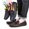 Genuine Leather Shoes for Men Casual Style Loafers Breathable Metal Buckle Moccasins Comfortable Business Slip on Flats