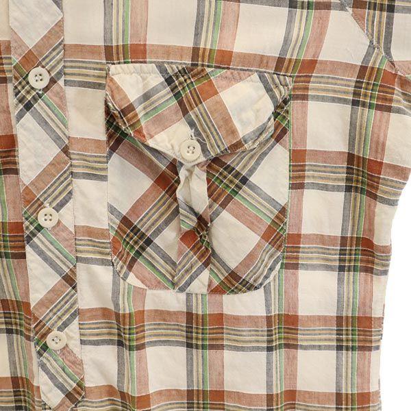 Gap 80s Vintage Check Pattern Long Sleeve Shirt Beige Men's Used