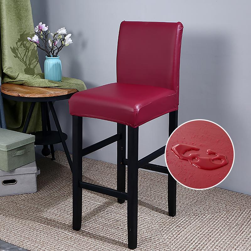 

Чехлы для барных стульев Эластичные Водонепроницаемые ПУ Чехлы для барных стульев Моющиеся Чехлы для барных стульев Чехол для высокого стула с резинками Universal вино красного