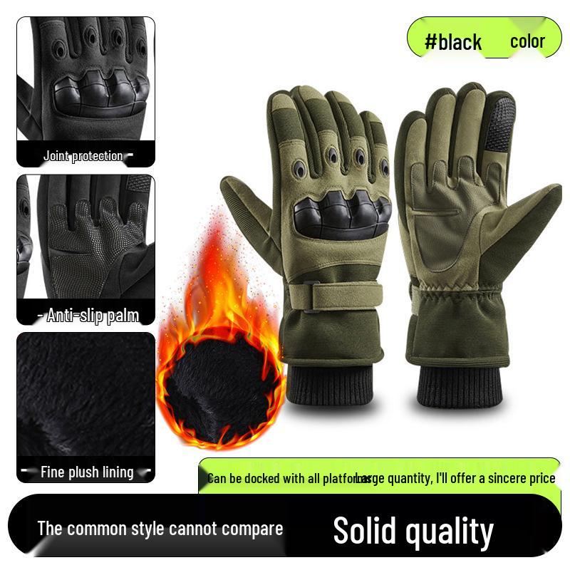 Men's Full-Finger Outdoor Tactical Gloves - Cut-Resistant, Wear-Resistant for Motorcycle Riding & Combat