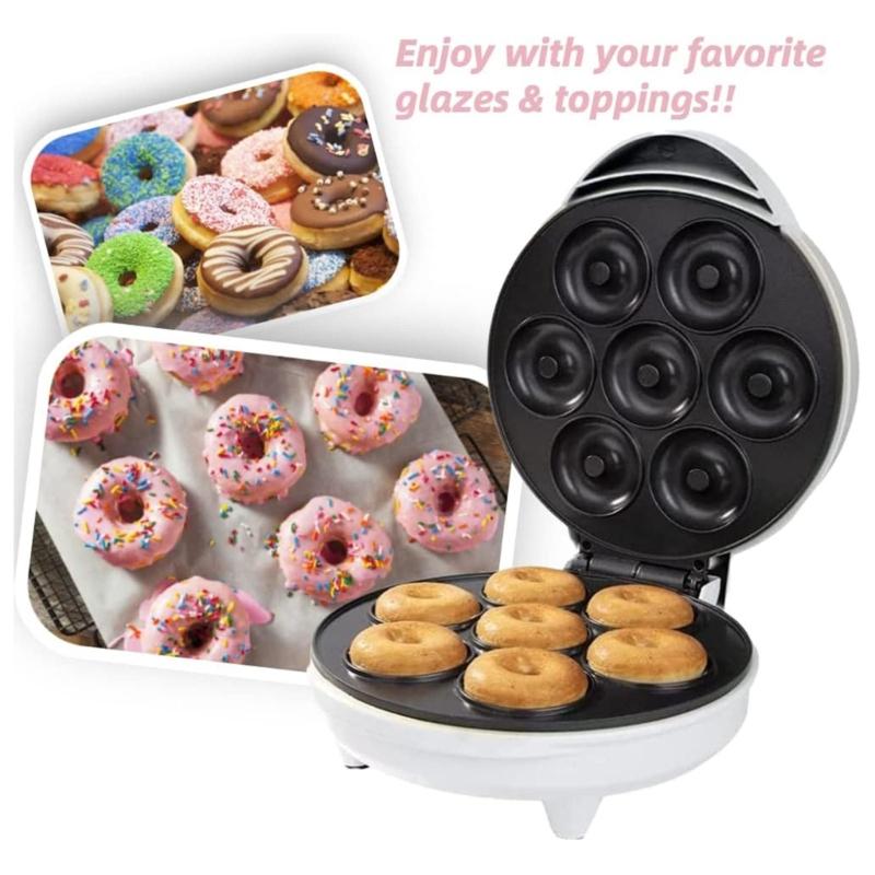 Mini Doughnuts Maker Machine for Kids Electric Nonstick Surfaces Bakes Mini Doughnuts for Breakfast Snacks Desserts Family