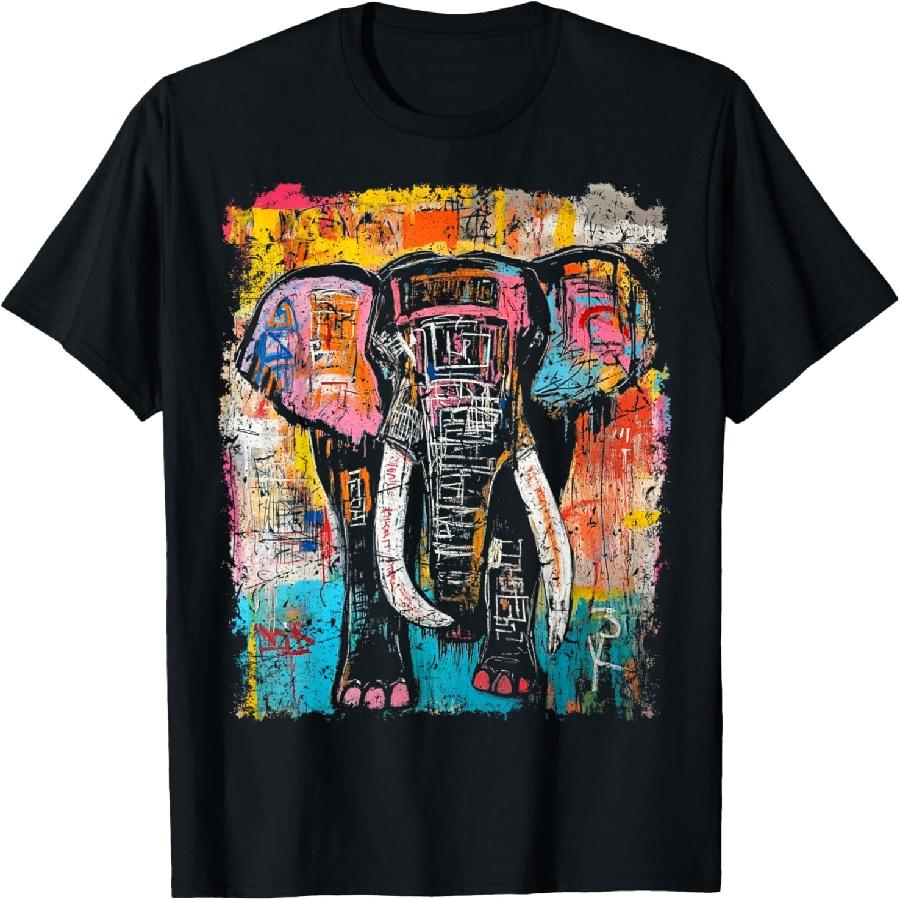 Pop Art Style Elephant 90s Graffiti T-Shirt S