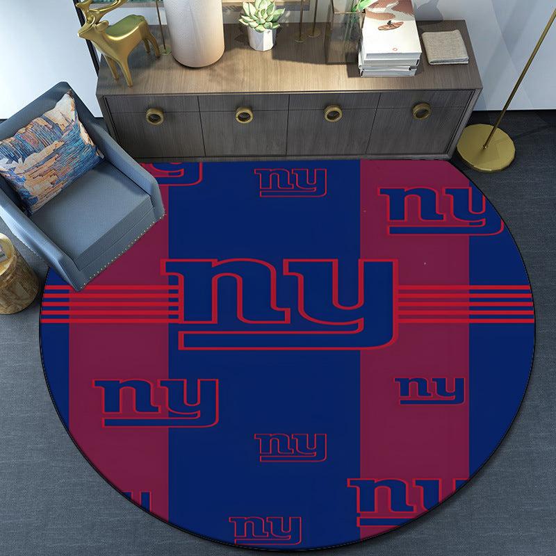 New York Logo Round Rug for Livingroom,Bedroom, Palyroom, Chair Rug, Area Rug, Circle Carpet, Large Size Fan Christmas Gift