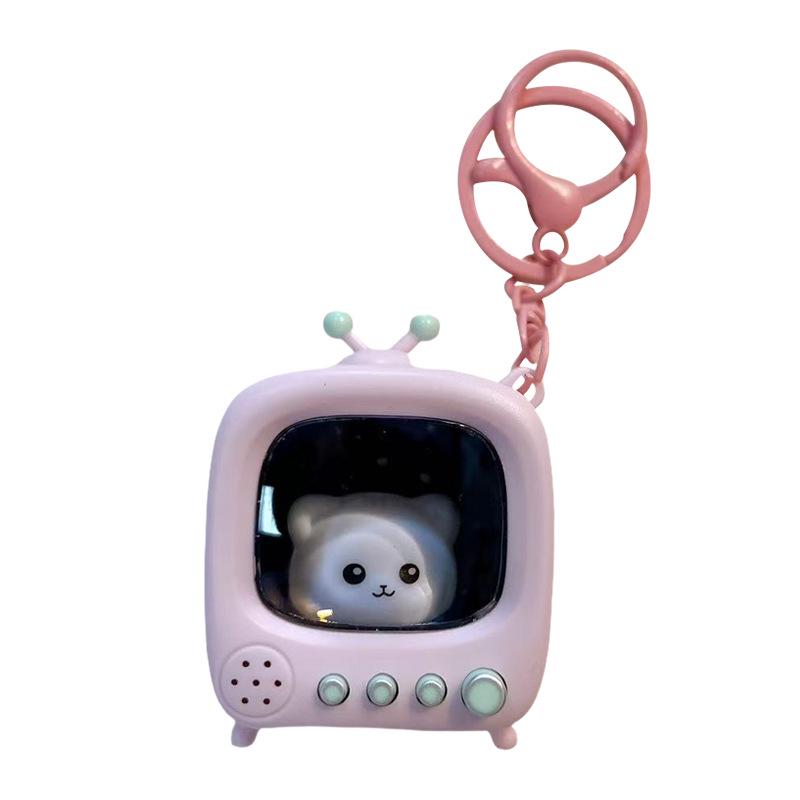 Cartoon Katze Leuchtender TV Schlüsselanhänger: Mini Nachtlicht & Taschenanhänger Geschenk