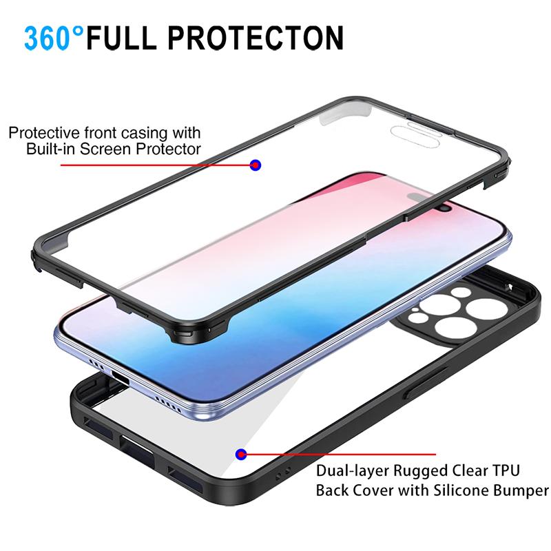 For Iphone 17 360°All Inclusive Protective Case Soft TPU+ PC Bumper Phone Case For Iphone 17 Pro Max Transparent Cover 17 Air