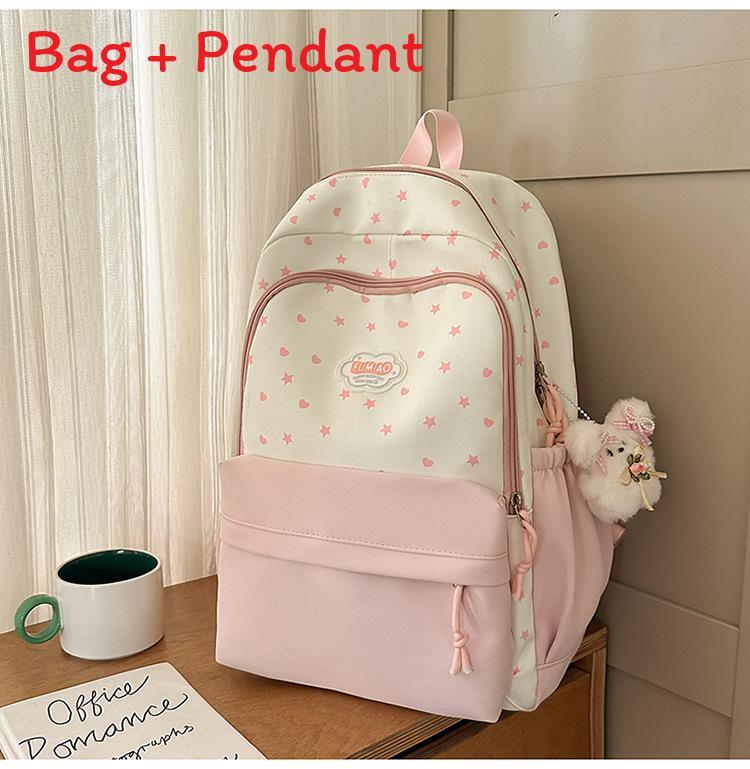 Youth Nylon Starry Backpack With Design For Girls Daily Use