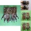 Plush Wolf Claw Latex Gloves Halloween Prop Costume Accessory For Kids And Adults
