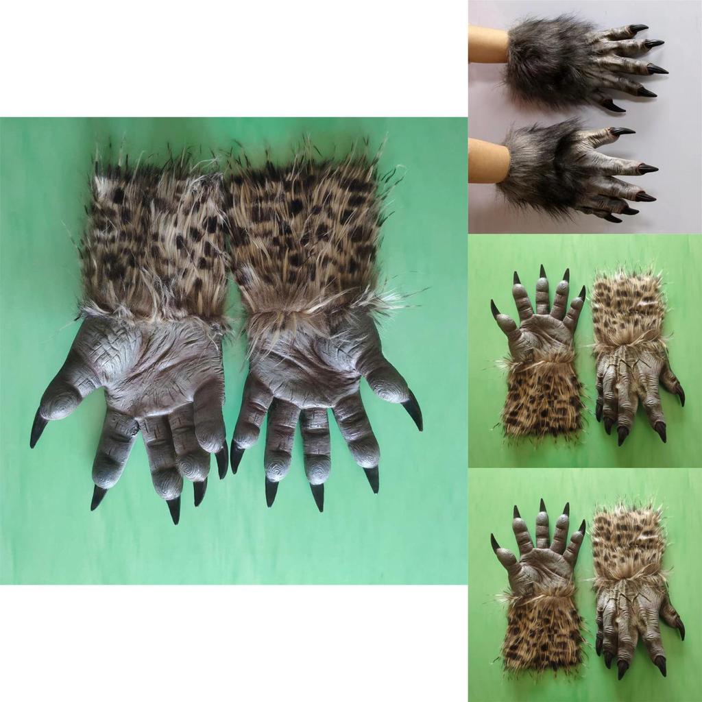 Plüsch Wolfsklaue Latexhandschuhe Für Horrorparty-Kostüme Und Geisterhaus-Dekorationen
