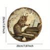 Vintage Cat Pianist Metal Sign 8x8 Inch Music Decor For Home Cafe Wall Art