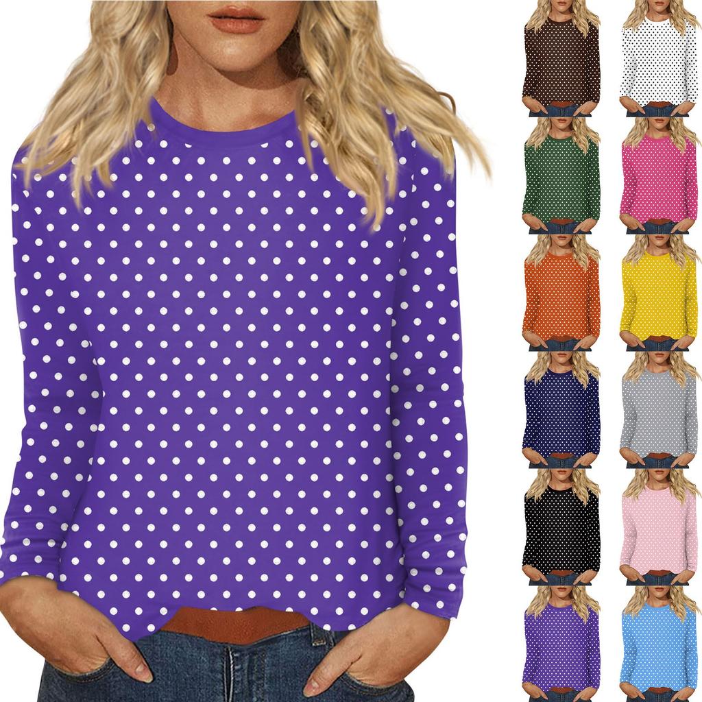 Women's Daily Casual Long-sleeved Printed O-neck Top