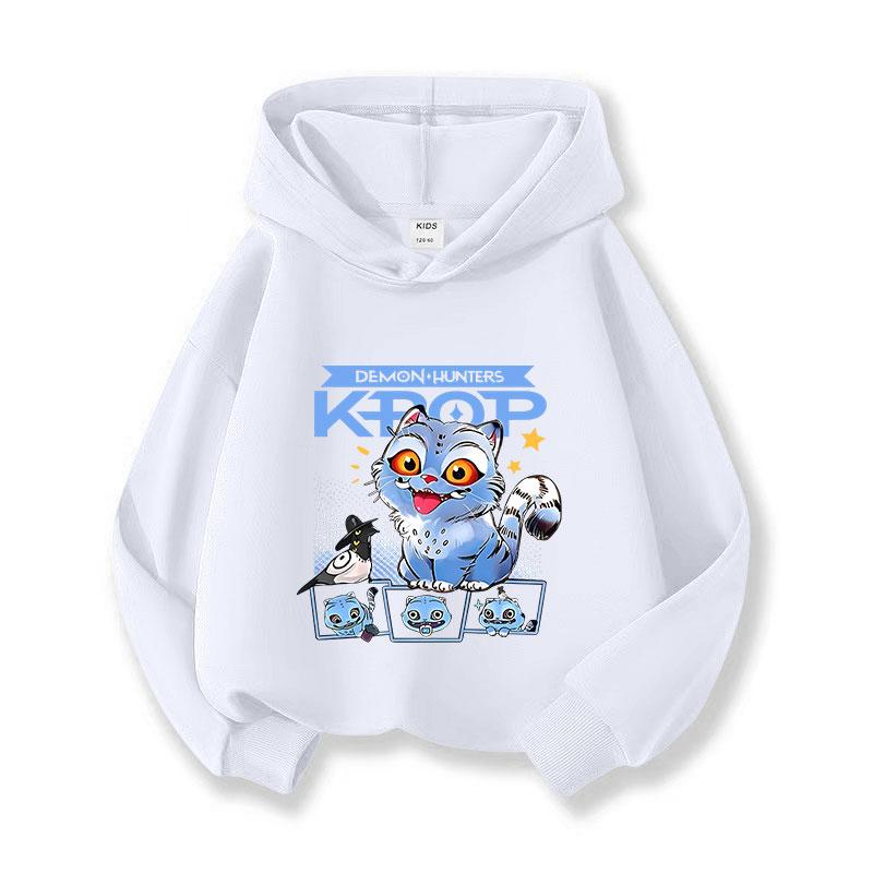 2025 Witcher Team New Children's Fashion Street Style Hoodie Casual Versatile Cartoon Printed Girls' Hoodie Sportswear