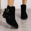 Fashion 2024 New Boots with Comfortable Sleeves, Thick Heels, Autumn and Winter Rubber Fashion, Pointed Suede, and Short Heels
