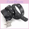Fashion Womens Leather Belt With Star Pattern And Metal Buckle For Casual And Office Wear