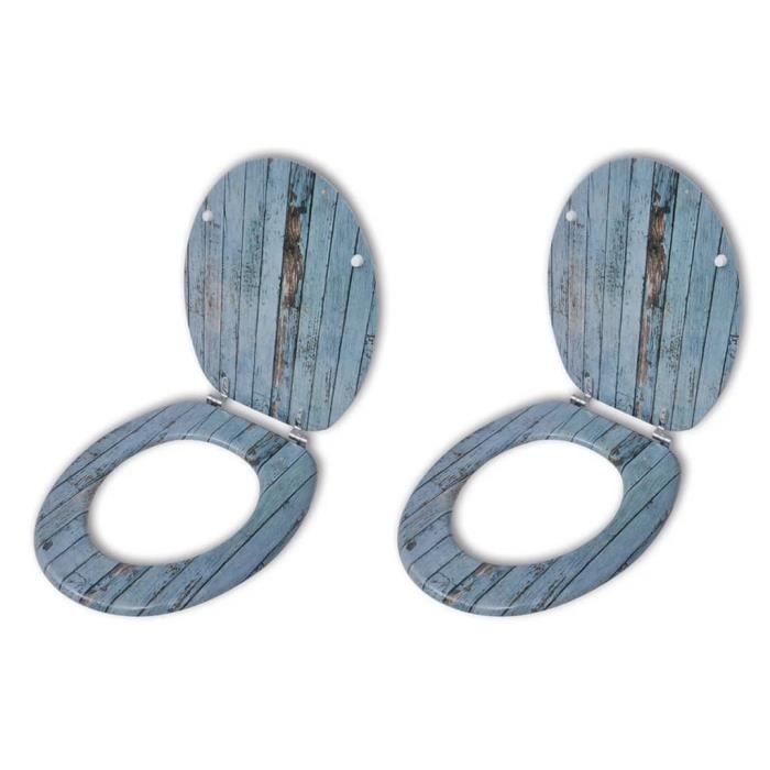 VidaXL Toilet Seats with Lids 2 Pcs MDF Old Wood