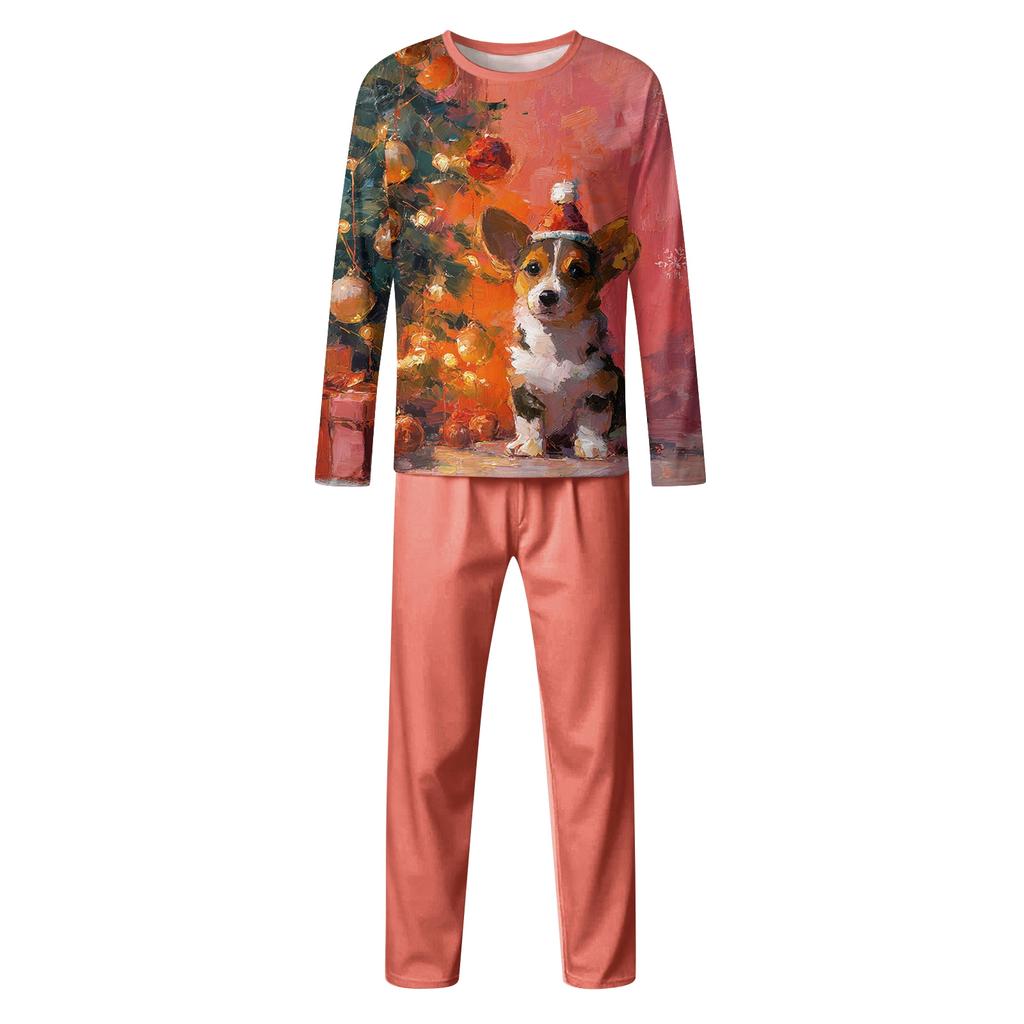Family Matching Print Sets Pajamas Loungewear Outfits Family Matching Long Sleeve Tops+Pants Set