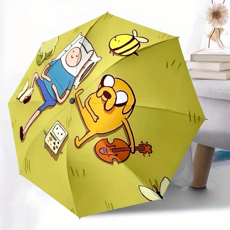 Adventure Time Characters Automatic Open/Close Umbrella Compact Travel Umbrella, 8 Rib Heavy Duty Construction, Ideal Gift, 198