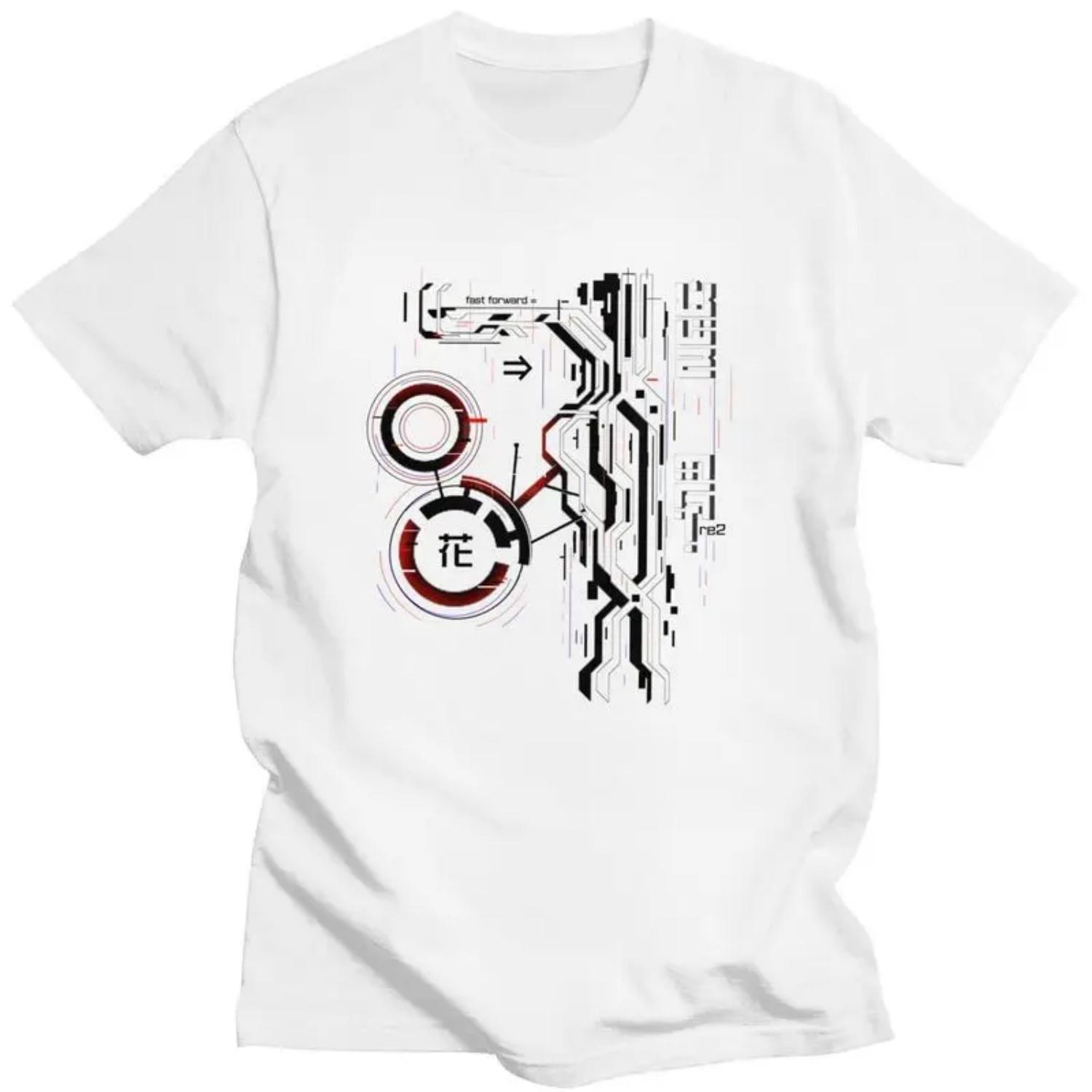 

Japanese Tokyo Flower Techwear T Shirts Short-Sleeve Cotton T-shirt Casual Future Tech Street Wear Graphic Tee Loose Fit Clothes S чёрный