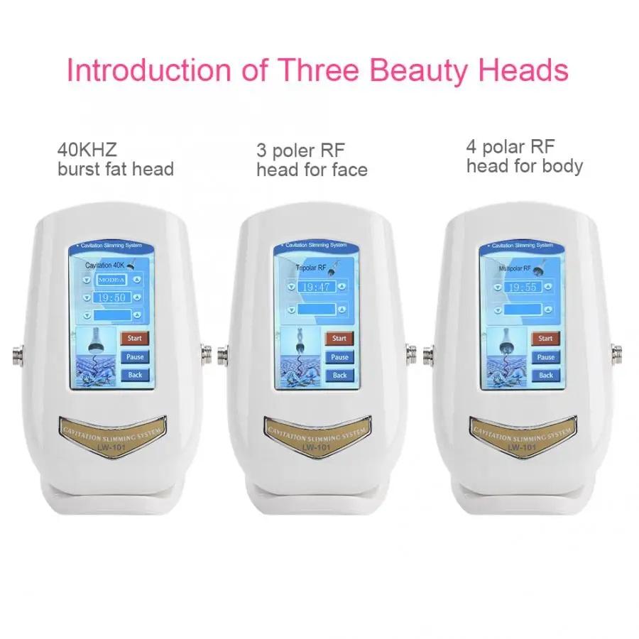3 In 1 40K Cavitation Ultrasonic Machine - Body Slimming Weight Loss Tool for Skin Rejuvenation, Multipolar Tighten & Anti-wrinkle, Home Use